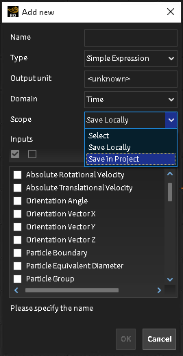 Save Custom Properties In the Project or Locally